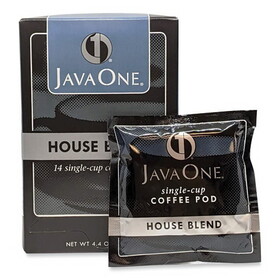 Java One JAV40300 Coffee Pods, House Blend, Single Cup, 14/Box