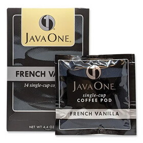 Java One JAV70400 Coffee Pods, French Vanilla, Single Cup, 14/Box