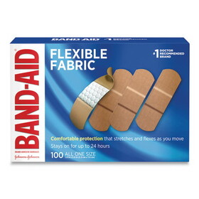 Band-Aid JOJ4444 Flexible Fabric Adhesive Bandages, 1" x 3", 100/Box