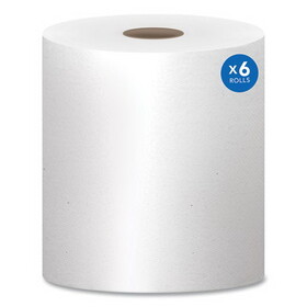 Scott KCC01005 Essential High Capacity Hard Roll Towels for Business, 1-Ply, 8" x 1,000 ft, 1.5" Core, Recycled, White, 6 Rolls/Carton