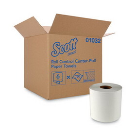Scott KCC01032 Roll-Control Center-Pull Towels, 8 X 12, White, 700/roll, 6 Rolls/carton