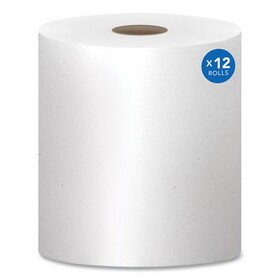 Scott KCC01052 Essential 100% Recycled Fiber Hard Roll Towel, 1-Ply, 8" x 800 ft, 1.5" Core, White, 12 Rolls/Carton