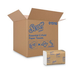 Scott KCC01510 Essential C-Fold Towels for Business, Absorbency Pockets, 1-Ply, 10.13 x 13.15, White, 200/Pack, 12 Packs/Carton