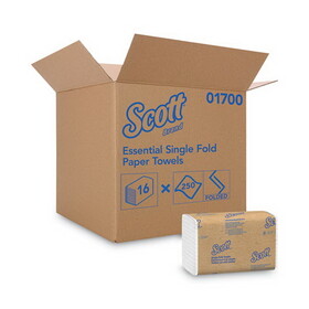 Scott KCC01700 Essential Single-Fold Towels, Absorbency Pockets, 9.3 x 10.5, 250/Pack, 16 Packs/Carton