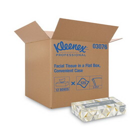 Kleenex KCC03076 White Facial Tissue for Business, 2-Ply, 125 Sheets/Box, 12 Boxes/Carton