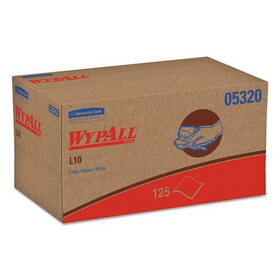 WypAll KCC05320 L10 Utility Wipes, 9 X 10.5, Pop-Up Box, White, 125/box, 18 Boxes/carton