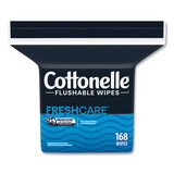 Cottonelle KCC10358CT Fresh Care Flushable Cleansing Cloths, 1-Ply, 5 x 7.25, White, 168/Pack, 8 Packs/Carton