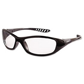 KleenGuard KCC20539 V40 HellRaiser Safety Glasses, Black Frame, Clear Lens