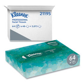 Kleenex KCC21195 White Facial Tissue Junior Pack, 2-Ply, 48 Sheets/Box, 64 Boxes/Carton