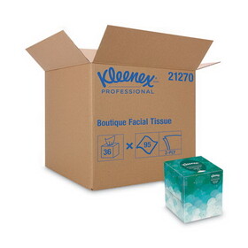 Kleenex KCC21270CT Boutique White Facial Tissue for Business, Pop-Up Box, 2-Ply, 90 Sheets/Box, 36 Boxes/Carton