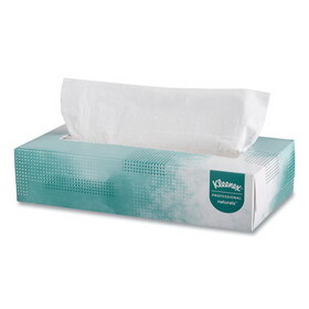 Kleenex KCC21601BX Naturals Facial Tissue for Business, Flat Box, 2-Ply, White, 125 Sheets/Box