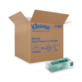Kleenex 21601 Naturals Facial Tissue, 2-Ply, White, 125 Sheets/Box, 48 Boxes/Carton