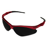 KleenGuard KCC22611 Nemesis Safety Glasses, Red Frame, Smoke Lens