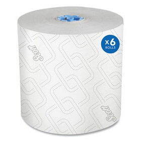 Scott KCC25702 Pro Hard Roll Paper Towels with Elevated Scott Design for Scott Pro Dispenser, Blue Core Only, 1-Ply, 1,150 ft, 6 Rolls/CT