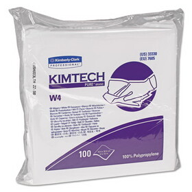 Kimtech KCC33330 W4 Dry Wipers, Flat, 12 X 12, White, 100/pack, 5 Packs/carton