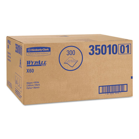 WypAll KCC35010 X60 Towels, Flat Sheet, 22 1/2 X 39, White, 100/box, 3 Boxes/carton