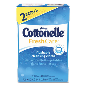 Cottonelle KCC35970 Fresh Care Flushable Cleansing Cloths, 1-Ply, 3.73 x 5.5, White, 84/Pack