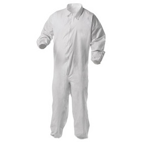 KleenGuard KCC38929 A35 Liquid and Particle Protection Coveralls, Zipper Front, Elastic Wrists and Ankles, X-Large, White, 25/Carton