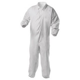 KleenGuard KCC38930 A35 Liquid and Particle Protection Coveralls, Zipper Front, Elastic Wrists and Ankles, 2X-Large, White, 25/Carton