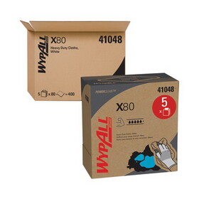 WypAll KCC41048 X80 Wipers, 9 1/10 X 16 4/5, White, 80/pop-Up Box, 5 Boxes/carton