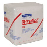 WypAll KCC41200 X70 Cloths, 1/4 Fold, 12.5 x 12, White, 76/Pack, 12 Packs/Carton
