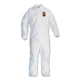 KleenGuard KCC44313 A40 Elastic-Cuff and Ankles Coveralls, White, Large, 25/Case