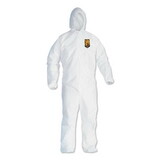 KleenGuard KCC44325 A40 Elastic-Cuff and Ankles Hooded Coveralls, White, 2X-Large, 25/Case
