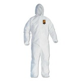 KleenGuard KCC44326 A40 Elastic-Cuff, Ankle, Hooded Coveralls, 3X-Large, White, 25/Carton