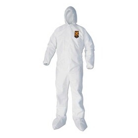 KleenGuard KCC44334 A40 Elastic-Cuff, Ankle, Hood and Boot Coveralls, X-Large, White, 25/Carton