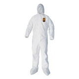 KleenGuard KCC44335 A40 Elastic-Cuff, Ankle, Hood and Boot Coveralls, White, 2X-Large, 25/Carton