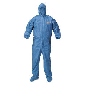 KleenGuard KCC45095 A60 Blood And Chemical Splash Protection Coveralls, 2x-Large, Blue, 24/carton