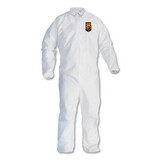 KleenGuard KCC46103 A30 Elastic-Back and Cuff Coveralls, Large, White, 25/Carton