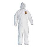 KleenGuard KCC46115 A30 Elastic-Back and Cuff Hooded Coveralls, 2X-Large, White, 25/Carton
