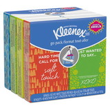 Kleenex 46651 On The Go Packs Facial Tissues, 3-Ply, White, 10 Sheets/Pouch, 8 Pouches/Pack