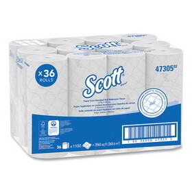 Scott KCC47305 Pro Small Core High Capacity/SRB Bath Tissue, Septic Safe, 2-Ply, White, 1,100 Sheets/Roll, 36 Rolls/Carton