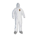 KleenGuard KCC48972 A45 Liquid and Particle Protection Surface Prep/Paint Coveralls, Medium, White, 25/Carton