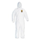 KleenGuard KCC49113 A20 Breathable Particle Protection Coveralls, Zipper Front, Large, White