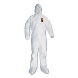 KleenGuard KCC49124 A20 Elastic Back and Ankle Hood and Boot Coveralls, X-Large, White, 24/Carton