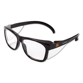 KleenGuard KCC49309 Maverick Safety Glasses, Black, Polycarbonate Frame, Clear Lens, 12/Box