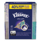 Kleenex KCC50173 Ultra Soft Facial Tissue, 3-Ply, White, 8.75 x 4.5, 65 Sheets/Box, 4 Boxes/Pack