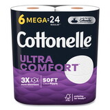 Cottonelle KCC54167 Ultra ComfortCare Toilet Paper, Soft Tissue, Mega Rolls, Septic Safe, 2-Ply, White, 284/Roll, 6 Rolls/Pack, 36 Rolls/Carton