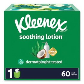 Kleenex KCC54271 Lotion Facial Tissue, 3-Ply, White, 60 Sheets/Box, 27 Boxes/Carton