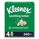Kleenex KCC54289 Lotion Facial Tissue, 3-Ply, White, 60 Sheets/Box, 4 Boxes/Pack, 8 Packs/Carton