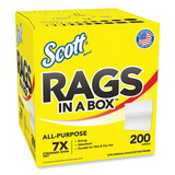 Scott KCC75260 Rags in a Box, POP-UP Box, 12 x 9, White, 200/Box