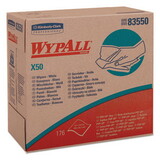 WypAll KCC83550 X50 Cloths, POP-UP Box, 12.5 x 9.1, White, 168/Box, 10 Boxes/Carton