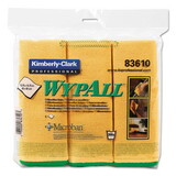 WypAll KCC83610 Microfiber Cloths, Reusable, 15.75 x 15.75, Yellow, 6/Pack