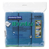 WypAll KCC83620 Microfiber Cloths, Reusable, 15.75 x 15.75, Blue, 6/Pack