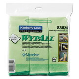 WypAll KCC83630 Microfiber Cloths, Reusable, 15.75 x 15.75, Green, 6/Pack