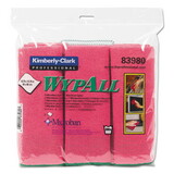 WypAll KCC83980 Microfiber Cloths, Reusable, 15.75 x 15.75, Red, 6/Pack, 4 Packs/Carton