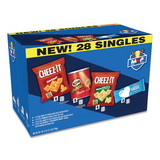 Kellogg's KEB11461 MVP Singles Variety Pack, Cheez-it Original/White Cheddar; Pringles Original; Rice Krispies Treats, Assorted Sizes, 28/Box